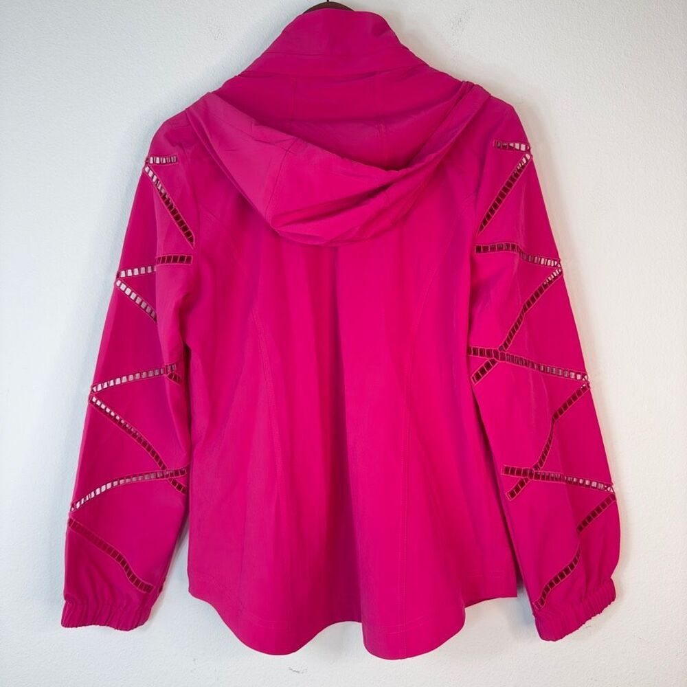 Chico’s Zenergy UPF Neema Rose Lattice Jacket Womens‎ Medium Magenta Rose NWT - Picture 2 of 9